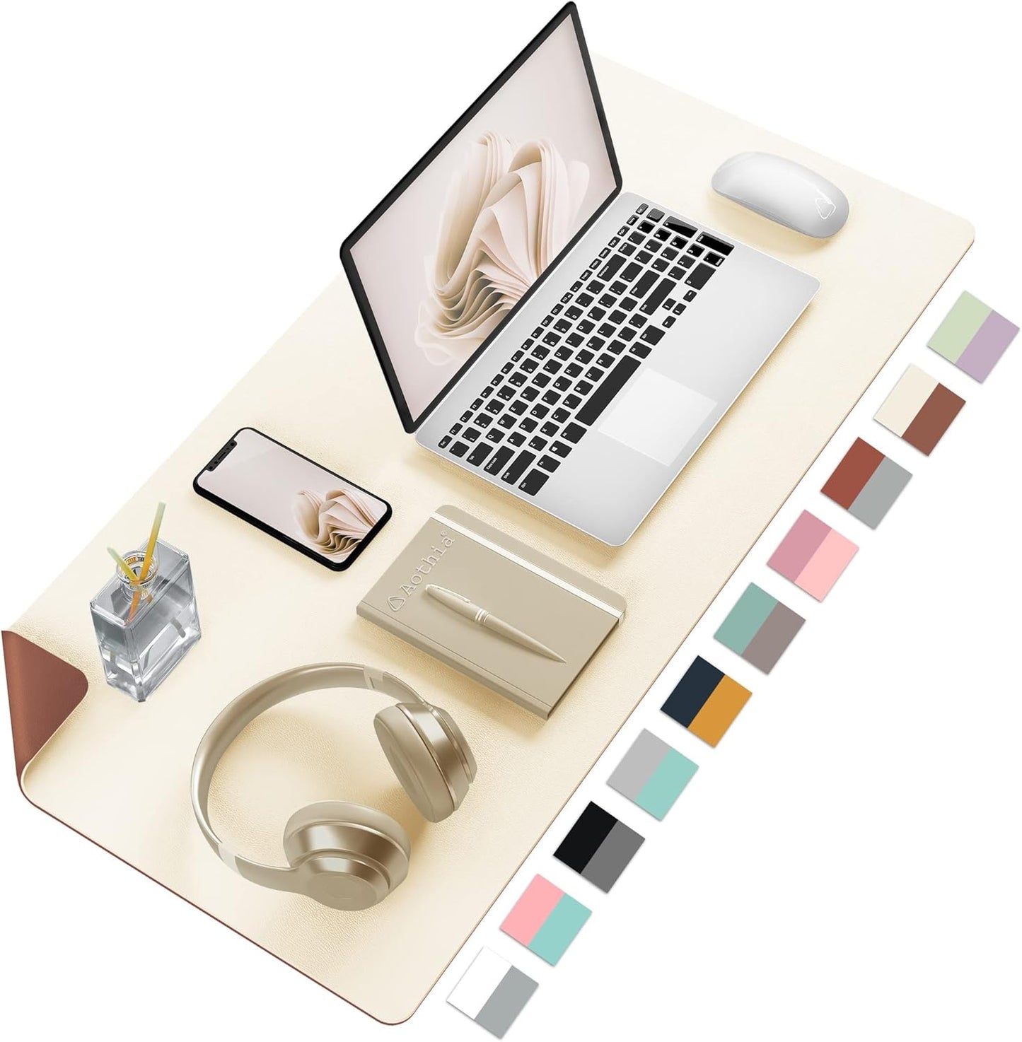 Elevate Your Workspace with the Stylish Double-Sided Pink Desk Pad - Large Non-Slip PU Leather Mouse Mat for Home & Office (23.6" x 13.7")