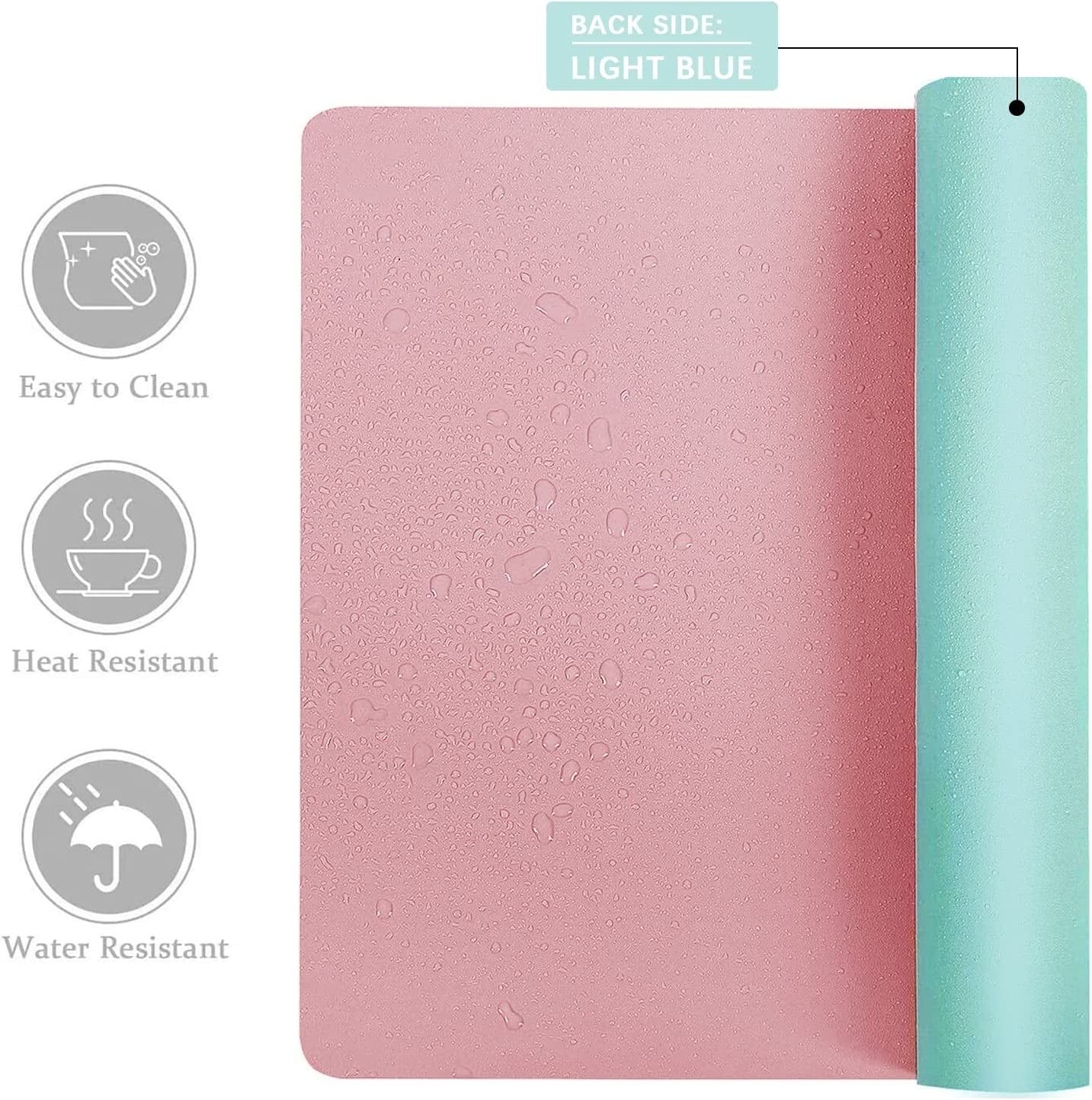 Elevate Your Workspace with the Stylish Double-Sided Pink Desk Pad - Large Non-Slip PU Leather Mouse Mat for Home & Office (23.6" x 13.7")