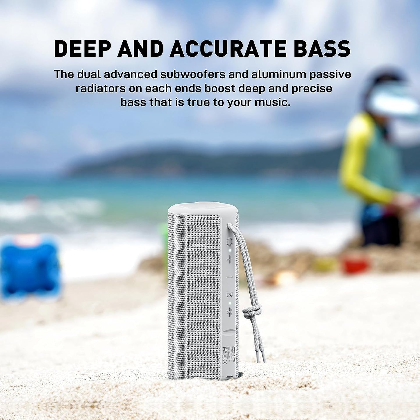 Boombox Portable Bluetooth Speaker Wireless Outdoor Waterproof Speaker - Grey